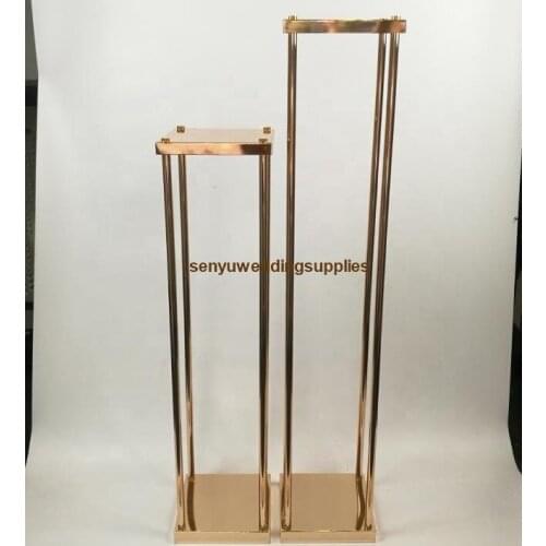 Wedding flower stand arrangement table centerpiece metal gold plating weddings display floral gold plinth stand for party 1190