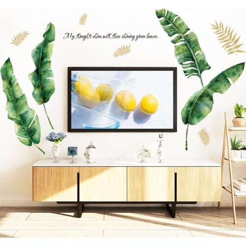 Fresh Tropical Leaves Wall Sticker Poster Mural Living Room Home Office Decor