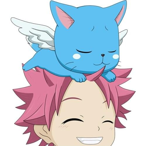 Car Styling Vinyl Stickers for Anime Fairy Tail Natsu Lovely Pet Graphics Motor Bikes Electric Computer Case Decal Waterproof