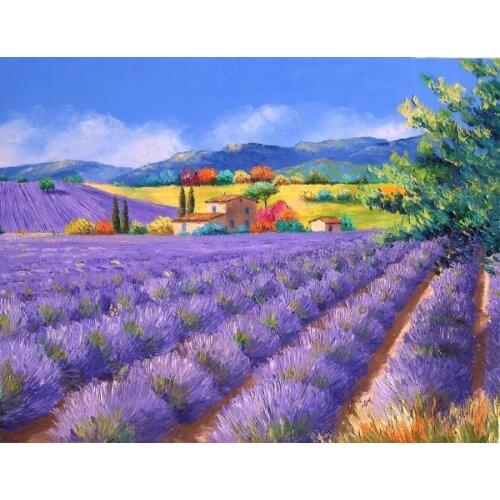 High quality Oil painting Canvas Reproductions Lavender house By Jean Marc Janiaczyk hand painted