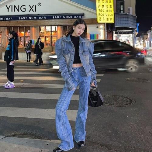 Женские джинсы клеш YING XI China At AliExpress