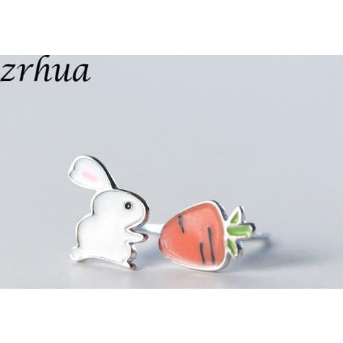 ZRHUA Cute Design Animal Jewelry 2019 Silver 925 Cute Stud Earrings For Women FGirls Birthday Party Jewelry Pretty Gift