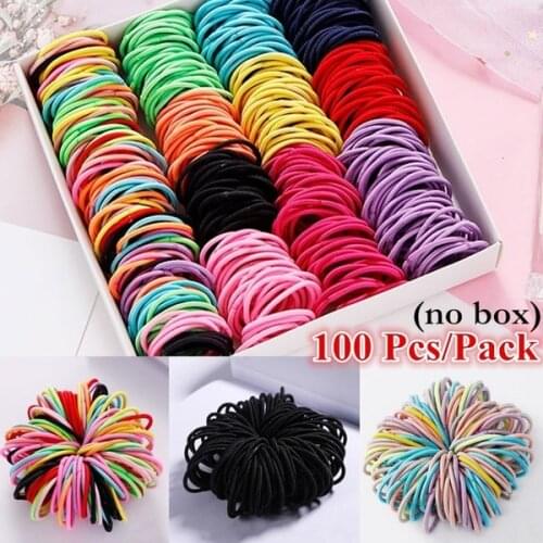 100pcs Hair Scrunchies Girls Headbands Hair Holders Girls Tie Gum Rubber Bands Girls Hair Elastics Accessories Girl Headwear