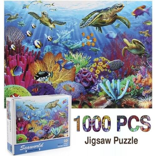 1000 pieces jigsaw puzzles underwater world jigsaw toys children/adult puzzle educational toys gift bedroom decoration stickers