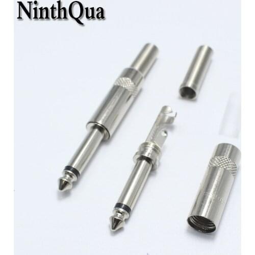 2pcs 6.35mm 1/4" Male Mono Plug 6.5mm Audio Plug jack Connector 6.5 Amplifier Microphone Plugs