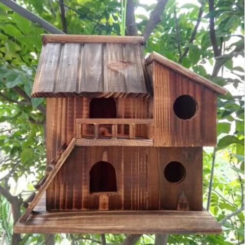 25*25*16 cm Wood preservative outdoor birds nest wood preservative bird nest decoration bird house wooden bird cage toy