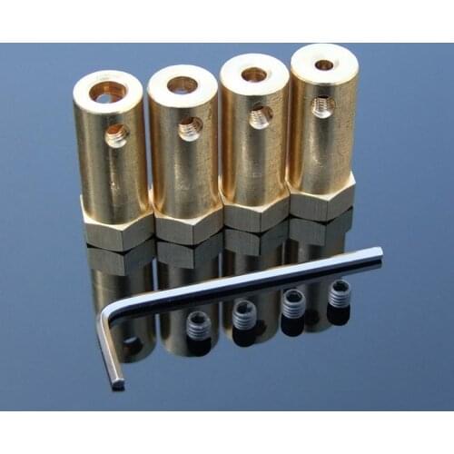 3mm 4mm 5mm 6mm Brass Extended Hex Shaft Coupling Coupler Tire DIY Model Motor