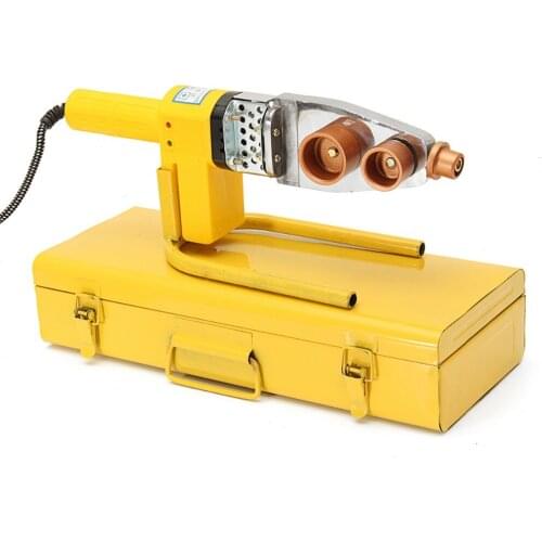 220V 8Pcs Automatic Electric Welding Tool Heating PPR PE PP Tube Welded Pipe Welding Machine+ Heads+ Stand+Box Yellow