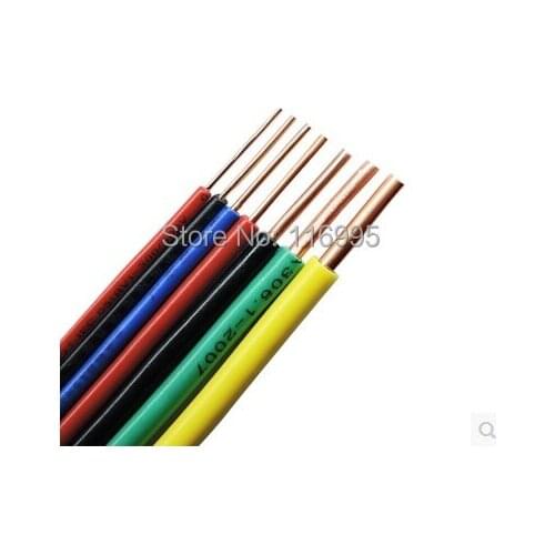 Free shipping 3meters Single strand/hard line/single core / BV6 mm2 square RED /wire/solid coper