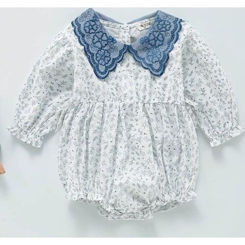 Infant Baby Girls Jumpsuit Cotton Long Sleeve Spring Autumn Baby Girls Clothes Toddler Baby Girl Romper Flower Printing