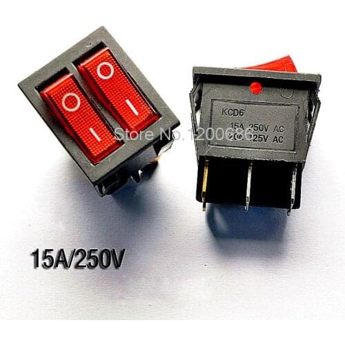 Dual 6 - pin red light with boat switch KCD8 212N KCD2 15A / 250V