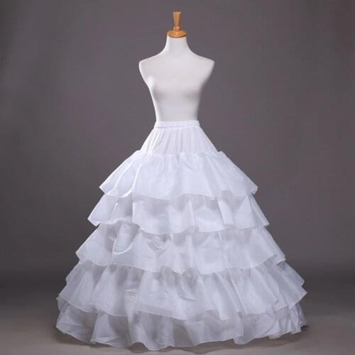 Hot Sale 4 Hoops Ball Gown Petticoats For Wedding Dress Wedding Skirt Accessories Slip On Petticoats