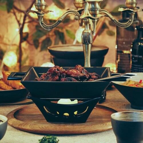 GY Double Handle Disk Braised Pork Plate Household Hotel B & B Special Plate Temperature Dish