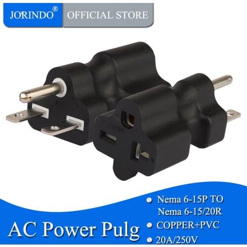 JORINDO 6-15P TO 6-15R, 6-15P Male to Nema 6-15/20R Comb Female AC Adapter, 15Amp 250V to 20Amp AC Power Adapter,6-15P TO 6-20R