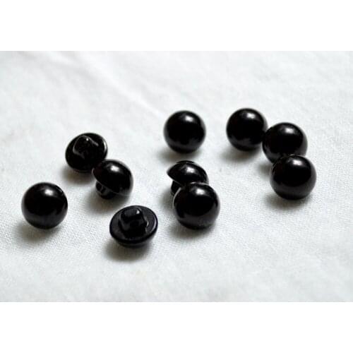 Free shipping 60pcs/lot Black Imitation pearl buttons shirt cardigan sweater mushrooms chiffon collar buttons 10mm 11.5mm