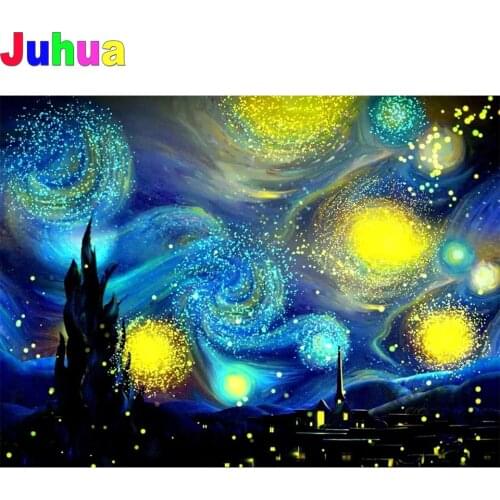 Van Gogh Starry Night Full Drill 5D DIY Diamond Painting Diamond Embroidery mosaic diamond Stitch Home Decor dropshipping