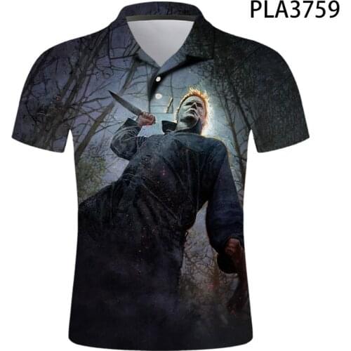 2020 New Hombre Camisas De Polo 3D Printed Michael Myers Streetwear Harajuku Men Fashion Casual Ropa De Hombre Shirts Tops