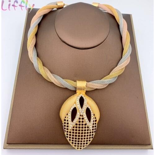 Fashion Jewelry Sets Charm Bridal Wedding Fashion Pendant Necklace African Charm Women Ethnic Jewelry Bracelet Earrings Ring