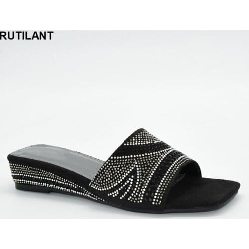 New Arrivals for The Party Italian Womens Shoes African Ladies Single Shoes Decorated with Rhinestones Nigerian Wedding Pumps