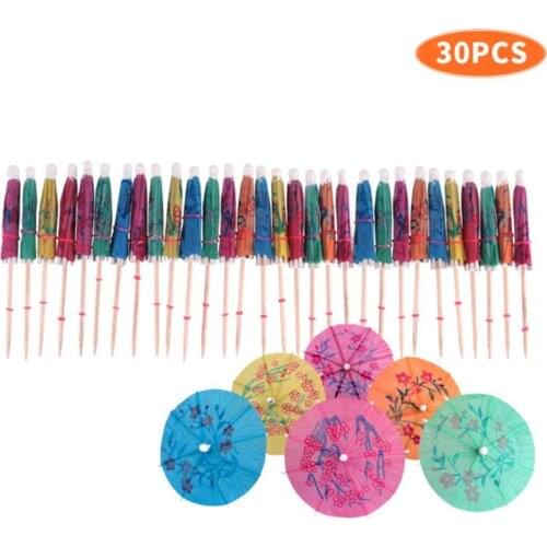 24/30/50 Pieces Of Mixed-color Disposable Drinking Straws Party Table Decoration Props Small Paper Umbrellas Fruit Decorations