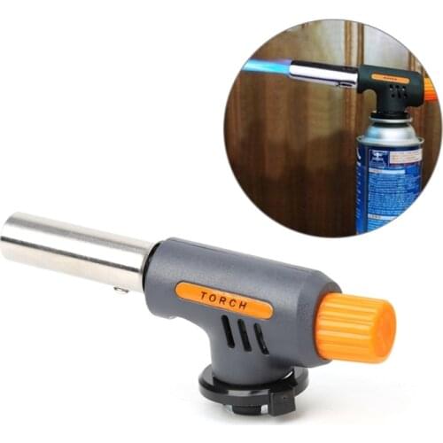 Portable Camping Welding Gas Torch Flame Flamethrower Butane Burner Wind Proof