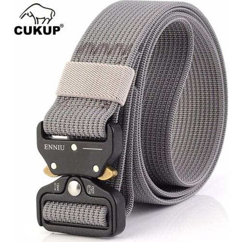CUKUP Unisex Design Quality Nylon Tactical Military Belts Buckle Male Multi-functional Belt for Men Accessories 125cm CBCK072