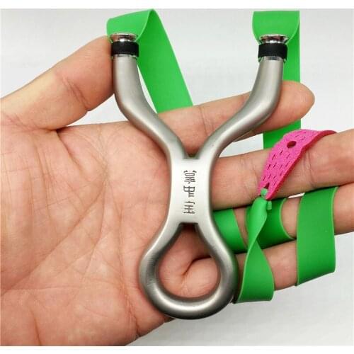 Titanium Steel Recurved Flat Leather Round Head Darts Slingshot 304 Stainless Steel Outdoor Hunting Catapult Arrows Bow