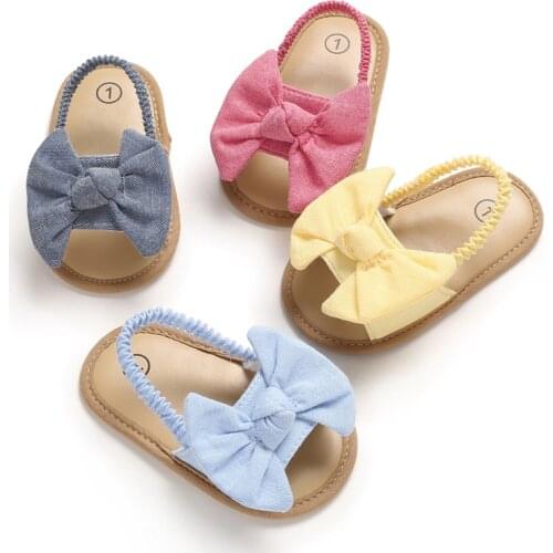 6-18 Months Baby Girls Bow Knot Sandals Cute Summer Soft Sole Flat Princess Shoes Infant Toddler Non-Slip First Walkers Shoes