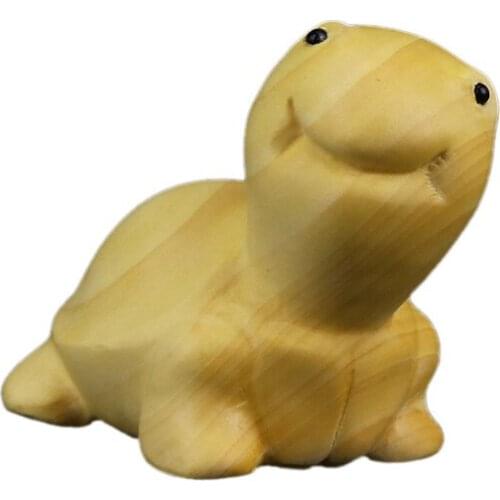 Boxwood Statue Tortoise Mini Sculpture Living Room Decorative Wood Carving Crafts Animal Sculpture Tea Pet Home Decor GY116