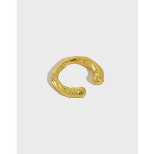 ONLY 1PC (No pierced) Authentic 925 Sterling silver Irregular concave-convex surface cuff CLIP Earrings jEWELRY TLE2233