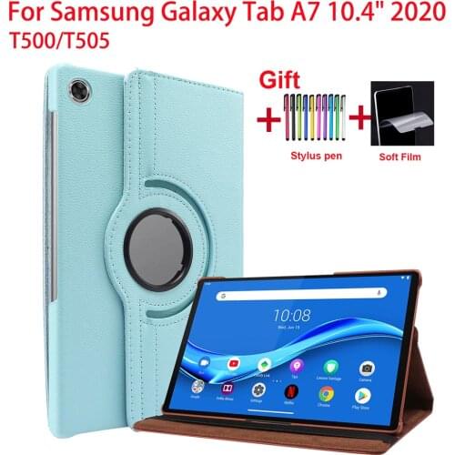 360 Rotating Stand Cover For Samsung Galaxy Tab A7 10.4" 2020 T500/T505 PU Leather Flip Case Cover For Tab A7 T500 Funda Coque