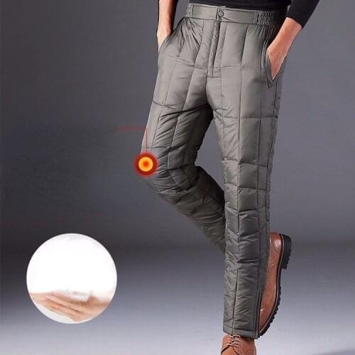 2021 Winter New Arrival Pant Male Warm Thickening Trouser Mens Casual Pants Mens Down Cotton Trousers Men Size L-5XL Y40