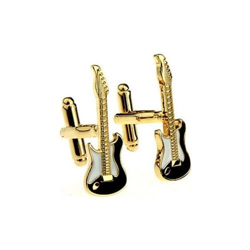 Gold Guitar Cufflink Cuff Link 15 Pairs Wholesale Free Shipping