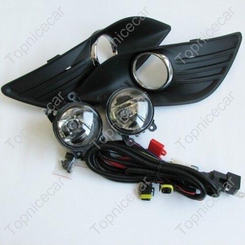 1 Set Clear Lens Driving Fog Light Lamps + Fog Light Bezel Covers + Wire Harness +Bulbs Kits For Ford Focus 2009-2011