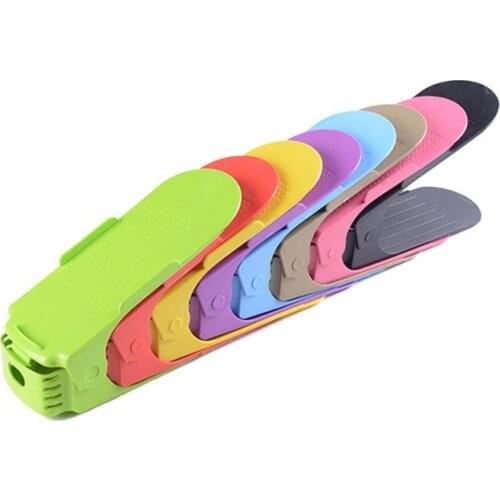 1pcs Shoe Rack For Organizer Shoes Adjustable Double Stand Shelf Footwear Support Slot Cabinet Closet Storage Rack