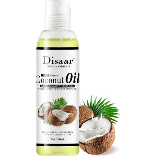 100ml Coconut Oil Body Massage Oil Brightening Moisturizing Firming Smoothing Improve Fine Lines Brightens Skin Tone Skin Care