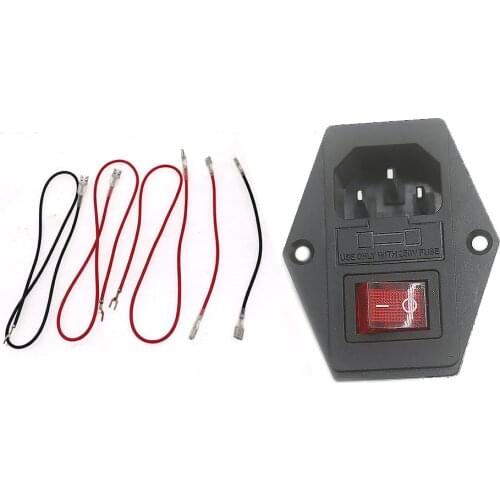 10A 250V Inlet Module Plug Fuse Switch Male Power Socket 3 Pin IEC320 C14 With Cable For Arcade Game machine parts