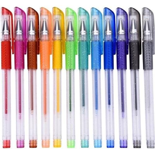 12PCs Scented Glitter Gel Pens Set For Coloring Drawing Doodling Highlighting