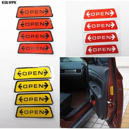 4pcs Car styling Door Open Warning Reflective stickers For LADA Priora Sedan sport Kalina Granta Vesta X-Ray XRay