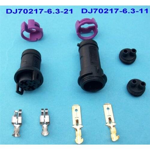 500 Sets Female Male Auto 2 Pin Electronic Fan Connector Waterproof Use For Toyota Ford Focus Mazda Haima DJ70217-6.3-11/21