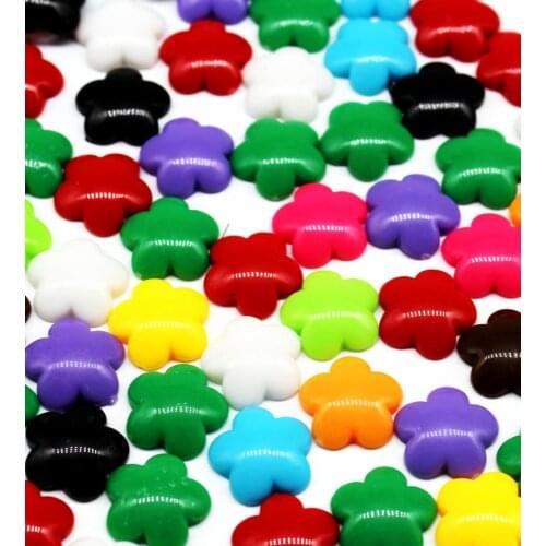 500pcs of 13mm Resin acrylic Flower Cabochon Mixed Colours Flower Flatback Embellishments plain flower cabs display