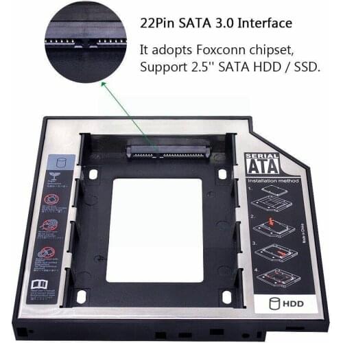 1Set 12.7MM New 2nd SATA Hard Disk Drive HDD SSD Caddy Adapter G780 IdeaPad For Lenovo G770 G580 G585 Supplies Tray Stand G N1L4