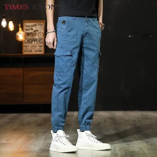 American vintage Wear resistant mens sweatpants Small Fashion Leg Work Pants Mature Outdoor casual pants men