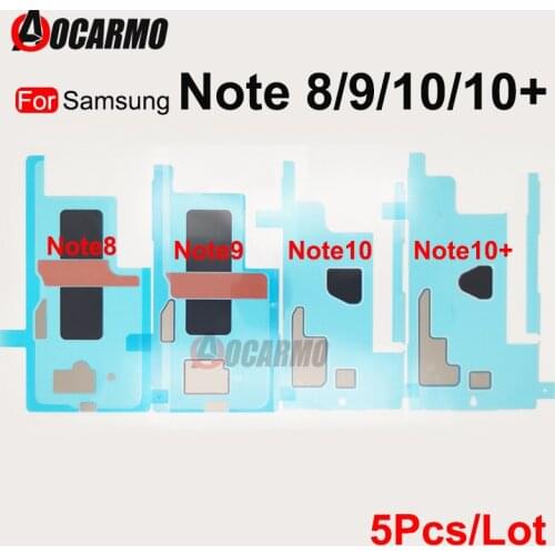 Aocarmo 5Pcs /Lot For Samsung Note 8 9 10 Plus 10+ Back Glass Cover Adhesive Sticker Glue For Screen