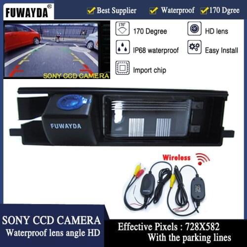 FUWAYDA wireless 2.4 Ghz SONY CCD Chip Car RearView Reverse Mirror Image CAMERA for TOYOTA RAV4 2006-2010, 2012 year with lines