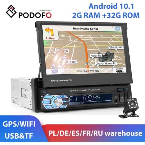 Podofo Android 10.1 7"HD GPS Car Audio Car MP5 Player 2Din USB/AUX Autoradio Auto Radio Video Stereo Multimedia Auto Radio