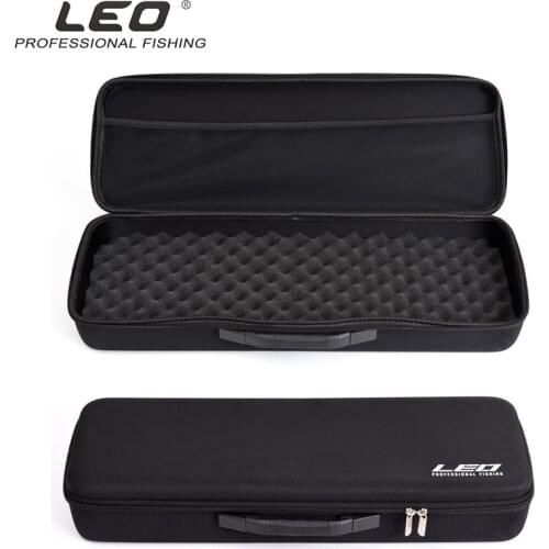 LEO NEW Outdoor Portable Fishing Rod Case EVA Black Shockproof Hard Cover Sponge Fishing Rod Pole Reel Storage Bag
