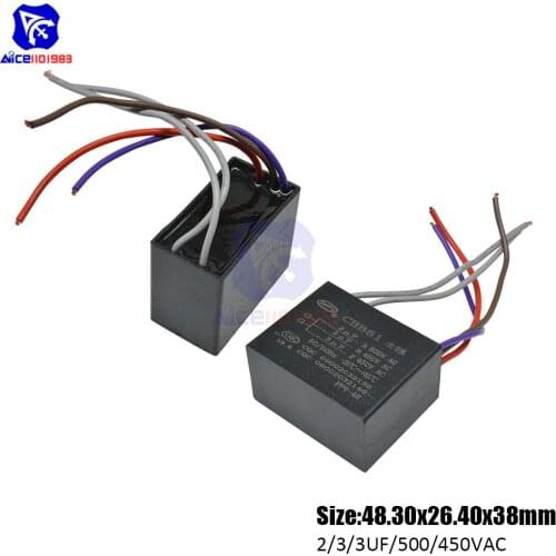 Diymore CBB61 AC 450 -500V 2μF/3μF/3μF±5% Capacitance 50/60Hz 5 Wires Running Capacitor for Air Conditioner Fan Motor