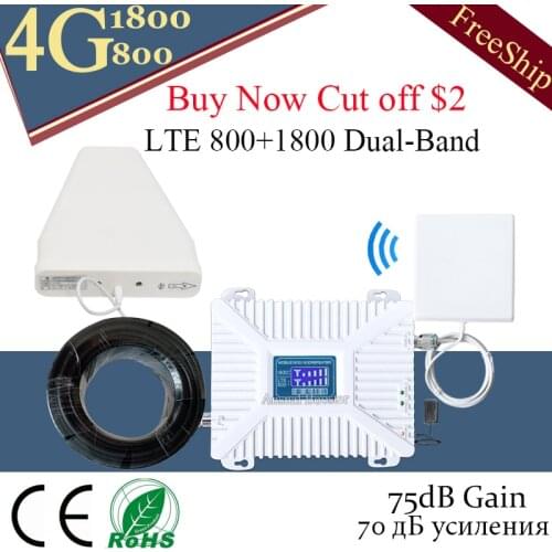 Europe 4G Booster LTE 800 B20 LTE 1800 B3 Dual Band Mobile Signal Booster GSM LTE 1800 Cell Phone Cellular Signal Repeater