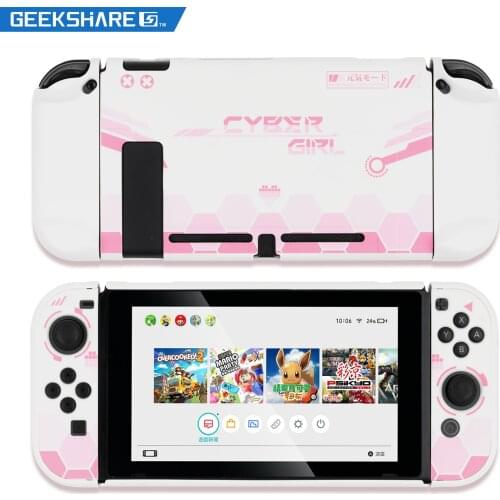 Geekshare Nintendo Switch Shell Pink Mecha Warrior Girl Split Shell Fairy League Hard Cover Back Girp Case For Nintendo Switch